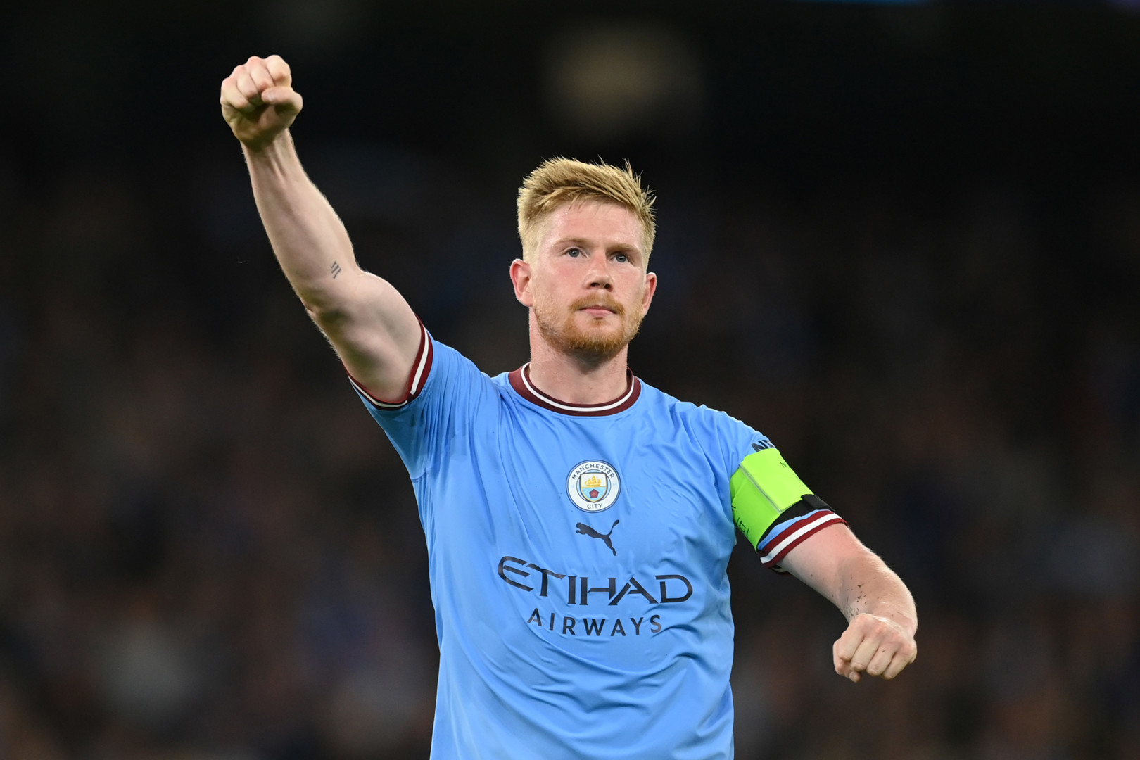 Kevin De Bruyne in a Manchester City shirt